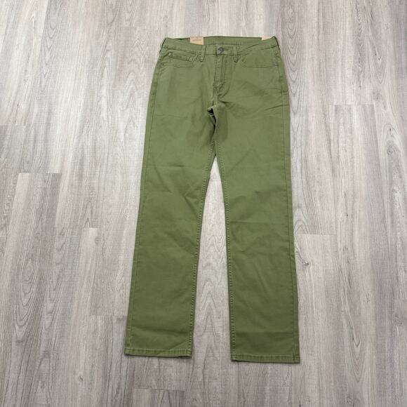 Levis 514 Straight Fit Pants Men's 32x34 Green Stretch Twill Straight Leg NEW - Picture 1 of 12